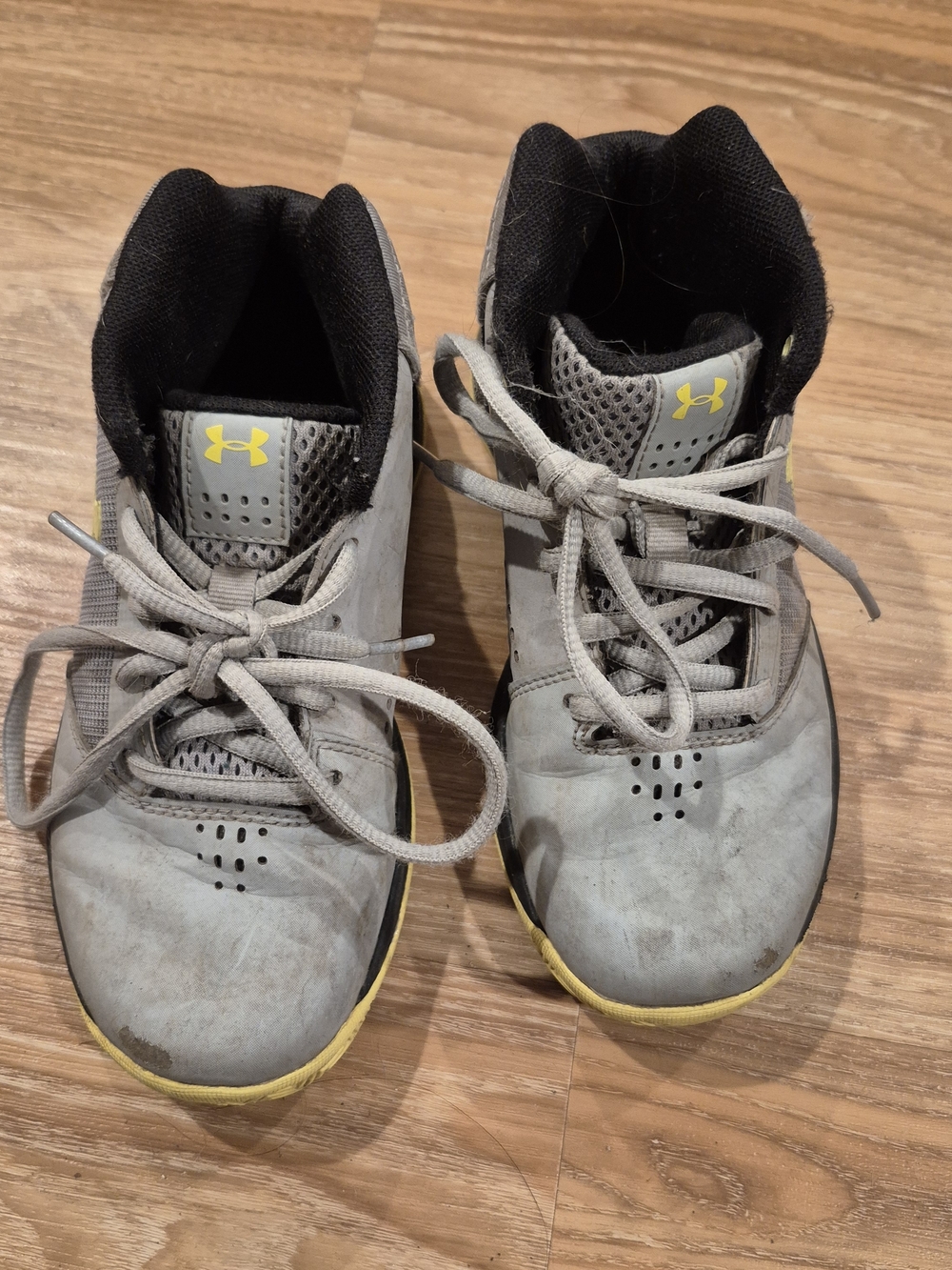 Under Armour Kids' Gray and Yellow Sneakers